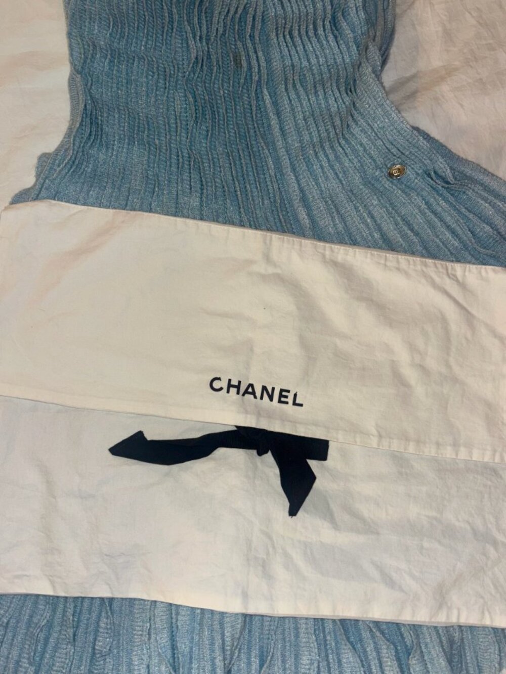 CHANEL Cashmere Blend Pleated Dress – Blue, 2013 Cruise Collection - Picture 9 of 11